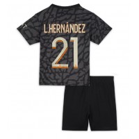 Dětský Fotbalový dres Paris Saint-Germain Lucas Hernandez #21 2023-24 Třetí Krátký Rukáv (+ trenýrky)